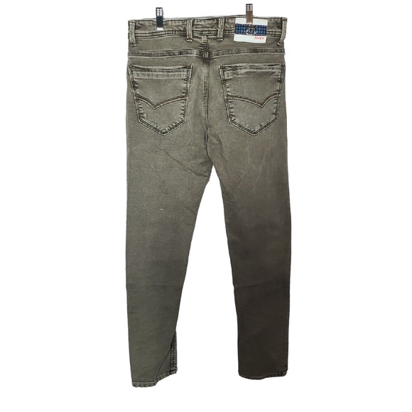 Rivex Gray Denim Tapered Leg Stretch Mid Rise Flat Front Jeans Men's Size 34 - Picture 2 of 7